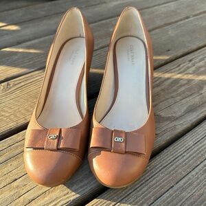 Cole Haan tan leather wedge